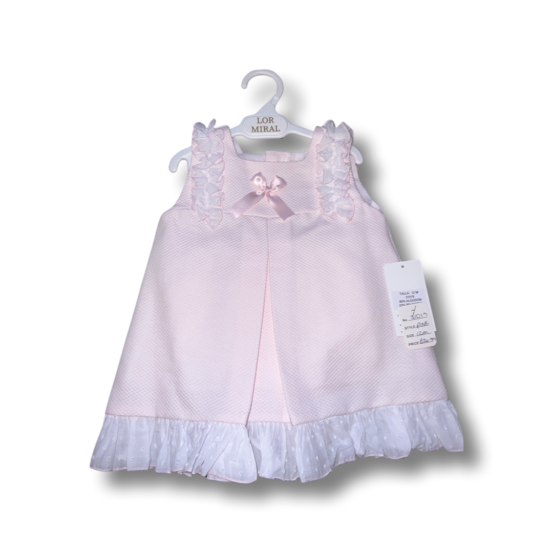 Girls Pique Frill Dress Pink - littlestarschildrenswear