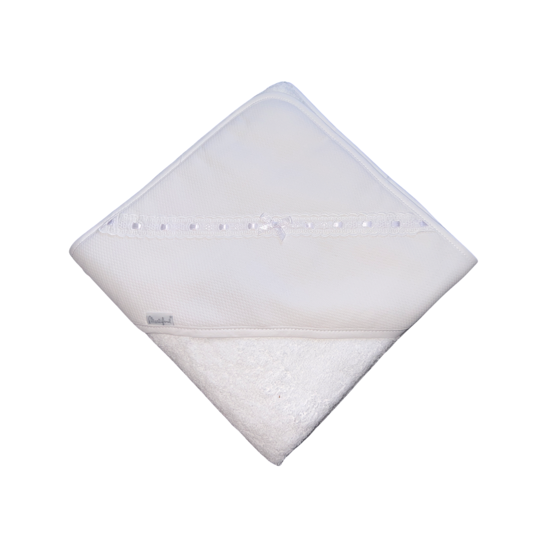 Unisex White Ribbon Towel