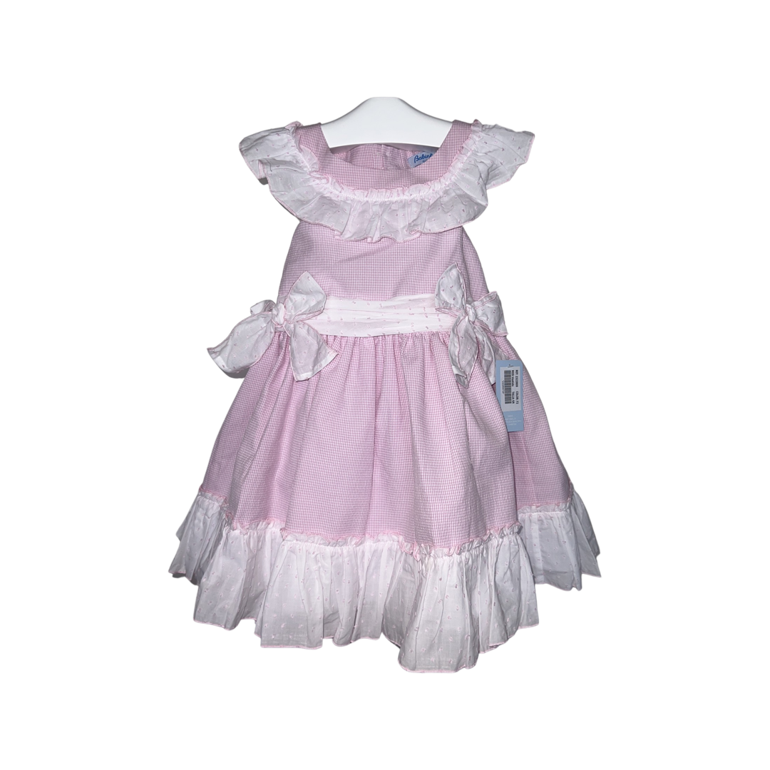 Girls Pink Gingham Backless Dress - littlestarschildrenswear