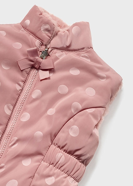 Girls Pink Reversible Gilet - littlestarschildrenswear