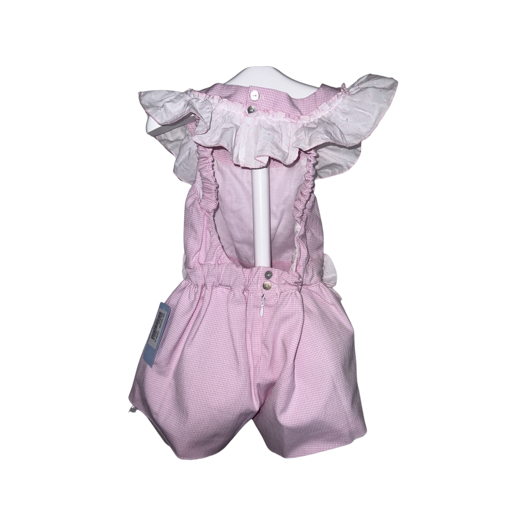 Girls Pink Gingham Playsuit - littlestarschildrenswear